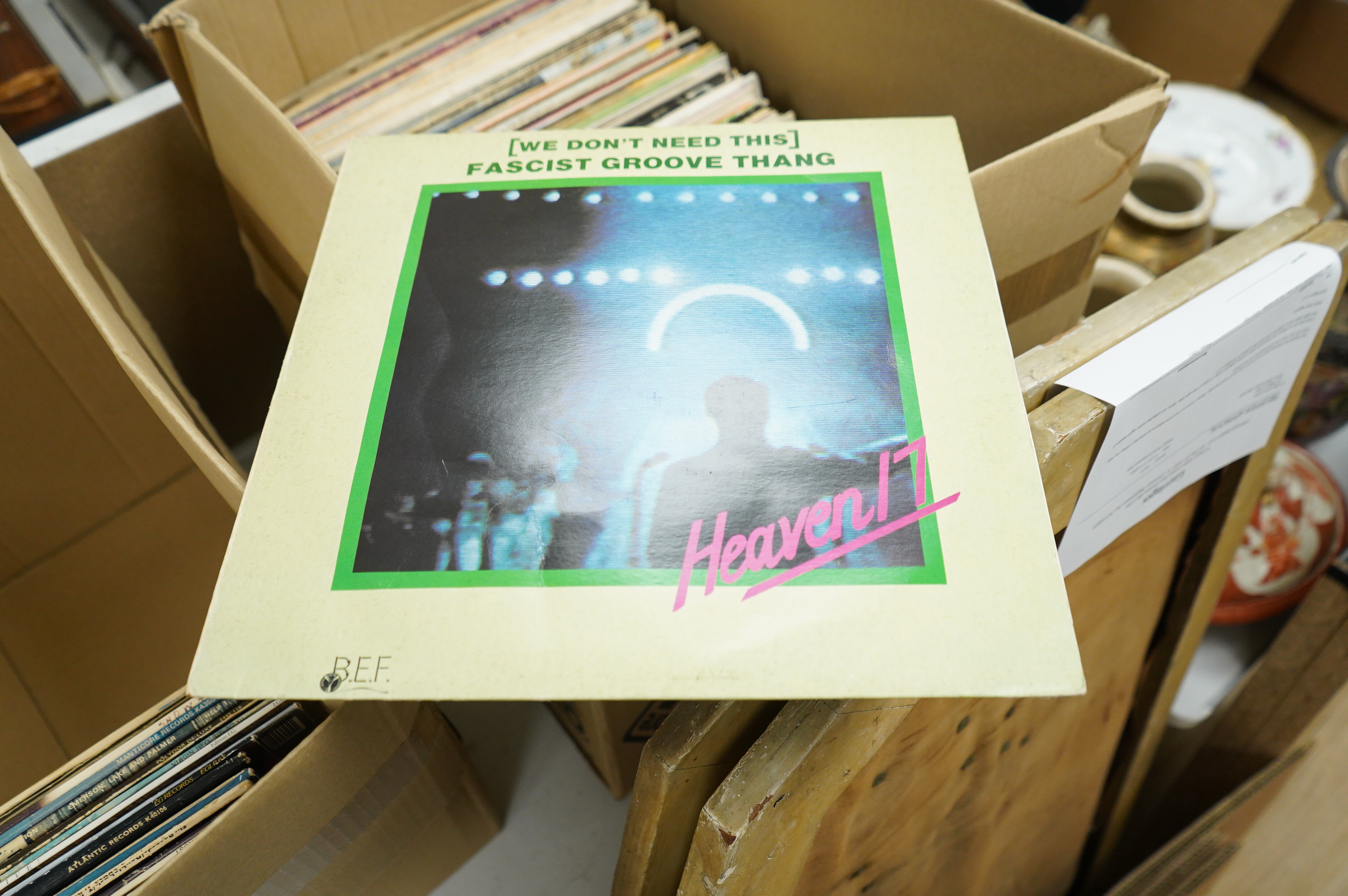 Seventy-two LP record albums and a few 12” singles, artists including; Bob Dylan, Martin Carthy, Steve Hackett, the Bonzos, Steeleye Span, Jethro Tull, Joan Baez, Enya, The Beach Boys, Dr Hook, The Monkees, the Herd, Dia